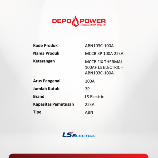 LS Electric MCCB 3P 100A 22kA ABN103C-100A - Gambar 2