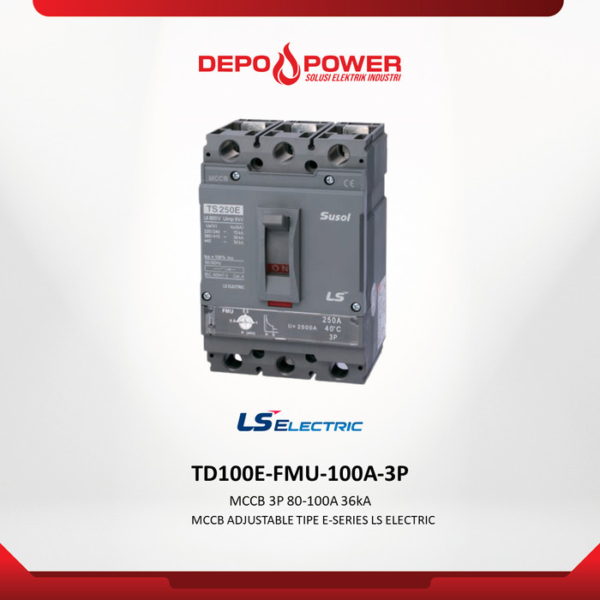 LS Electric MCCB 3P 80-100A 36kA TD100E-FMU-100A-3P