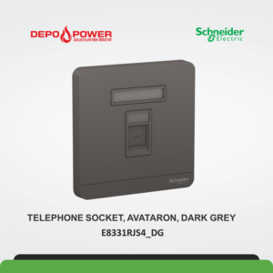 SCHNEIDER TELEPHONE SOCKET, AVATARON, DARK GREY E8331RJS4_DG