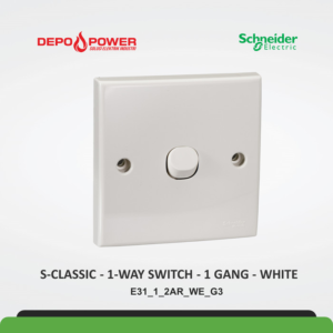 SCHNEIDER S-CLASSIC - 1-WAY SWITCH - 1 GANG - WHITE E31_1_2AR_WE_G3