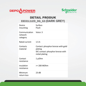 SCHNEIDER TELEPHONE SOCKET, AVATARON, DARK GREY E8331RJS4_DG