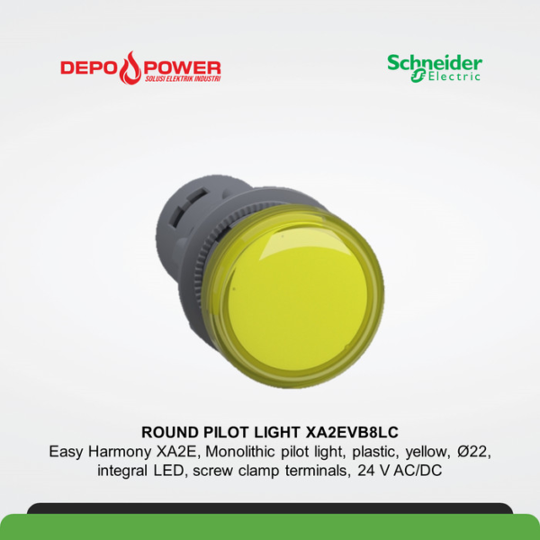 ROUND PILOT LIGHT XA2EVB8LC YELLOW / WARNA KUNING