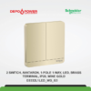 SCHNEIDER E8332L1LED_WG_G3 2 SWITCH, AVATARON, 1-POLE 1-WAY, LED, BRASS TERMINAL, IP20, WINE GOLD
