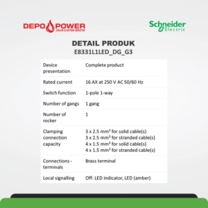SCHNEIDER SWITCH, AVATARON, 1-POLE 1-WAY, LED, BRASS TERMINAL, IP20, DARK GREY E8331L1LED_DG_G3