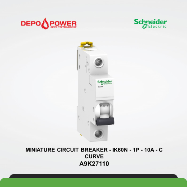 SCHNEIDER MINIATURE CIRCUIT BREAKER - IK60N - 1P - 10A - C CURVE A9K27110