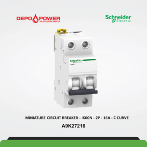 SCHNEIDER MINIATURE CIRCUIT BREAKER - IK60N - 2P - 16A - C CURVE A9K27216