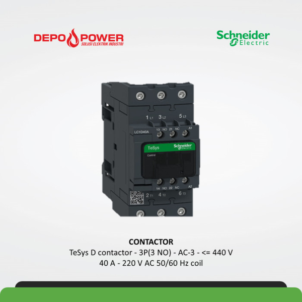 SCHNEIDER CONTACTOR LC1D40AM7